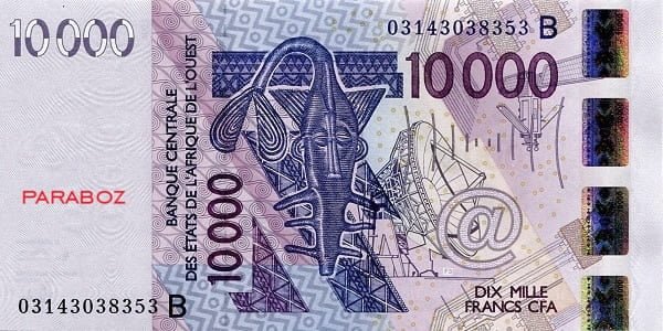 Togo 10.000 XOF ön yüz