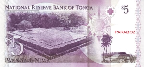Tonga 5 TOP arka yüz