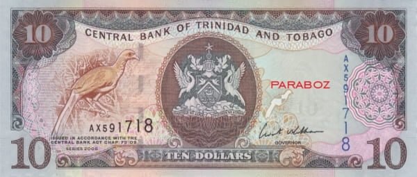 Trinidad ve Tobago 10 TTD ön yüz
