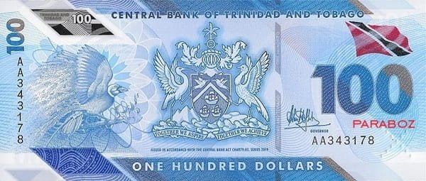 Trinidad ve Tobago 100 TTD ön yüz