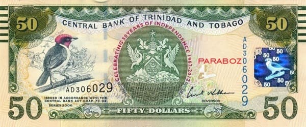 Trinidad ve Tobago 50 TTD ön yüz