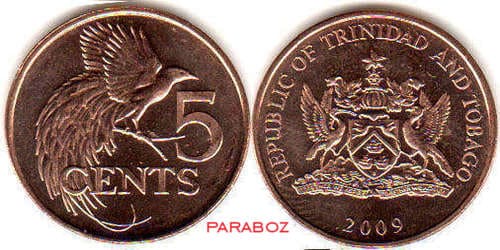 Trinidad ve Tobago 0,05 TTD ön yüz