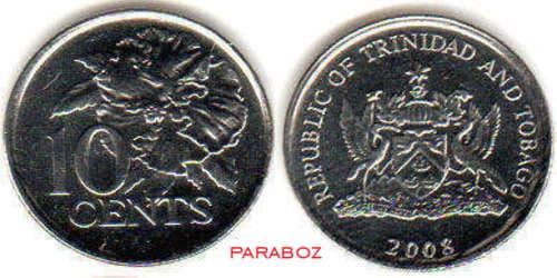 Trinidad ve Tobago 0,1 TTD ön yüz
