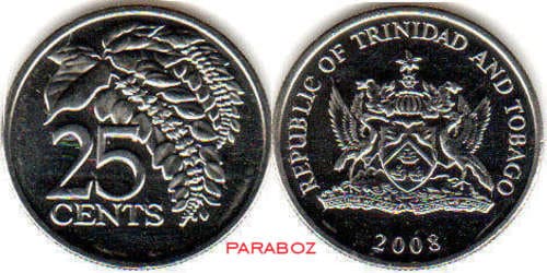Trinidad ve Tobago 0,25 TTD ön yüz
