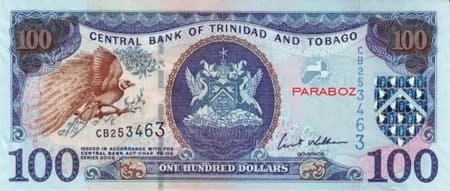Trinidad ve Tobago 100 TTD ön yüz