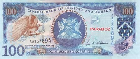 Trinidad ve Tobago 100 TTD ön yüz