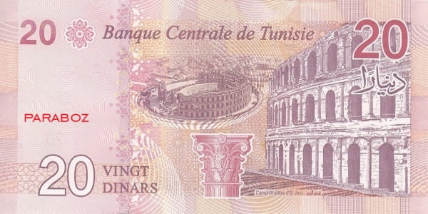 Tunus 20 TND arka yüz