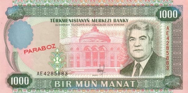 Turkmenistan 1,000 TMT front