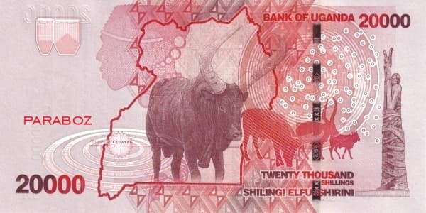 Uganda 20 UGX arka yüz