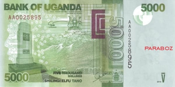 Uganda 5 UGX ön yüz