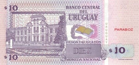 Uruguay 10 UYU arka yüz