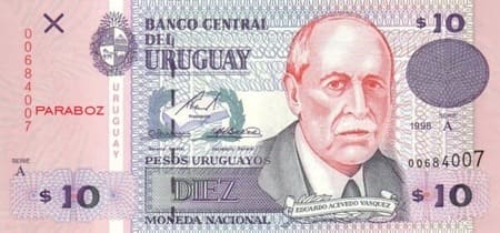 Uruguay 10 UYU ön yüz
