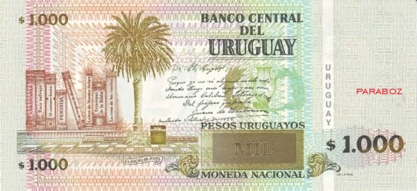 Uruguay 1.000 UYU arka yüz