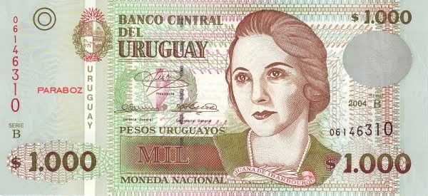 Uruguay 1.000 UYU ön yüz