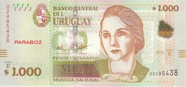 Uruguay 1.000 UYU ön yüz