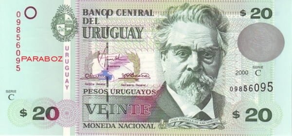 Uruguay 20 UYU ön yüz