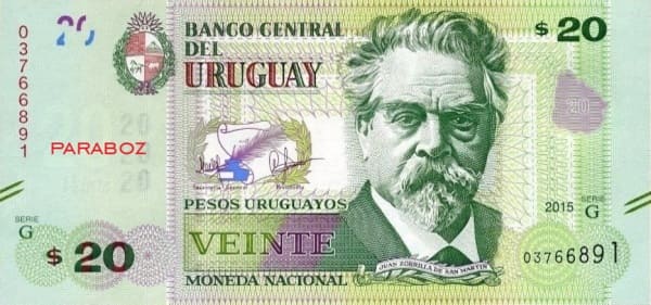 Uruguay 20 UYU ön yüz