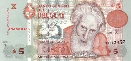 Uruguay 5 UYU ön yüz