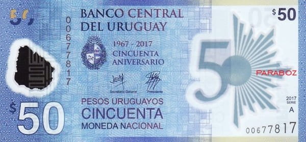 Uruguay 50 UYU ön yüz