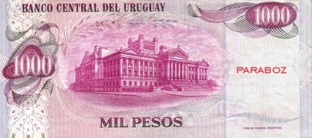 Uruguay 1.000 UYU arka yüz