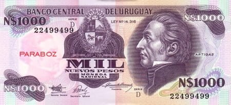 Uruguay 1.000 UYU ön yüz