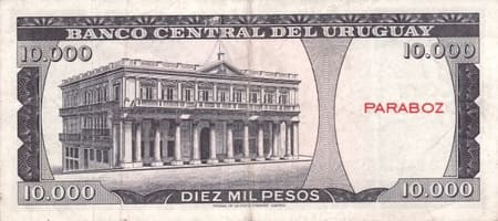 Uruguay 10.000 UYU arka yüz