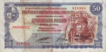 Uruguay 50 UYU ön yüz