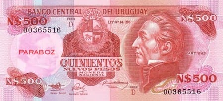 Uruguay 500 UYU ön yüz