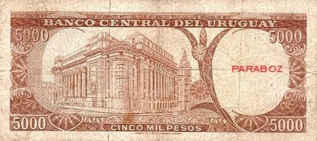 Uruguay 5.000 UYU arka yüz