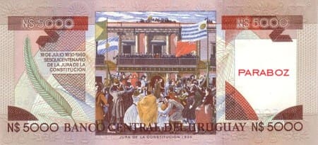 Uruguay 5.000 UYU arka yüz