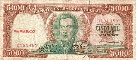 Uruguay 5.000 UYU ön yüz