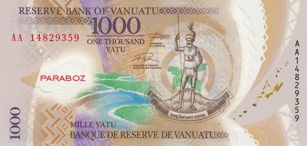Vanuatu 1.000 VUV ön yüz