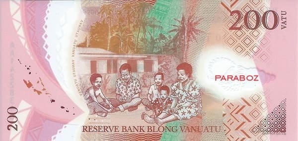 Vanuatu 200 VUV arka yüz
