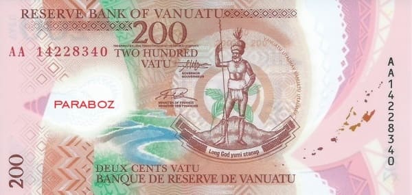 Vanuatu 200 VUV ön yüz