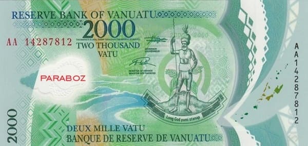 Vanuatu 2.000 VUV ön yüz