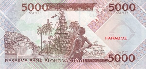 Vanuatu 5.000 VUV arka yüz
