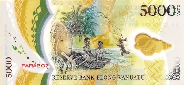 Vanuatu 5.000 VUV arka yüz