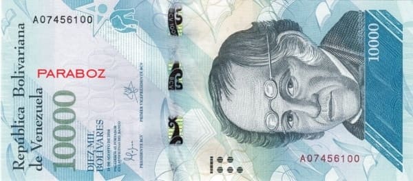 Venezuela 10.000 VEF ön yüz