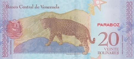 Venezuela 20 VEF arka yüz
