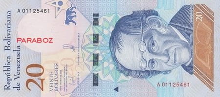 Venezuela 20 VEF ön yüz