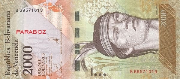 Venezuela 2.000 VEF ön yüz