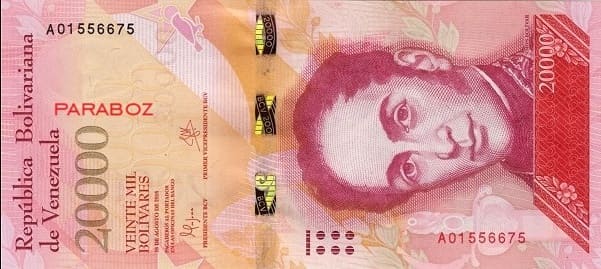 Venezuela 20.000 VEF ön yüz