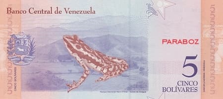 Venezuela 5 VEF arka yüz