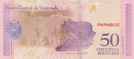 Venezuela 50 VEF arka yüz