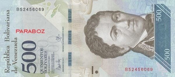 Venezuela 500 VEF ön yüz