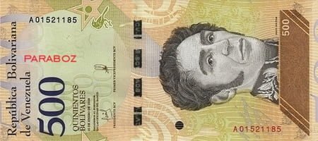 Venezuela 500 VEF ön yüz