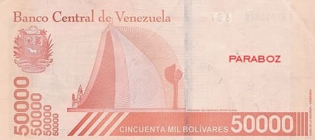 Venezuela 50.000 VEF arka yüz