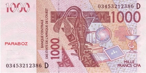 Batı Afrika Devletleri (XOF) 1.000 XOF ön yüz