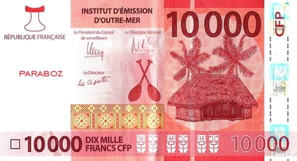 Yeni Kaledonya 10.000 XPF ön yüz