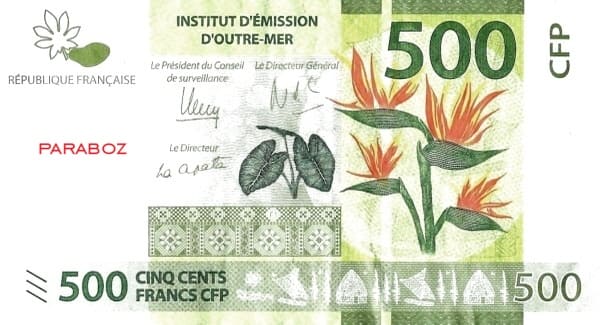 Yeni Kaledonya 500 XPF ön yüz